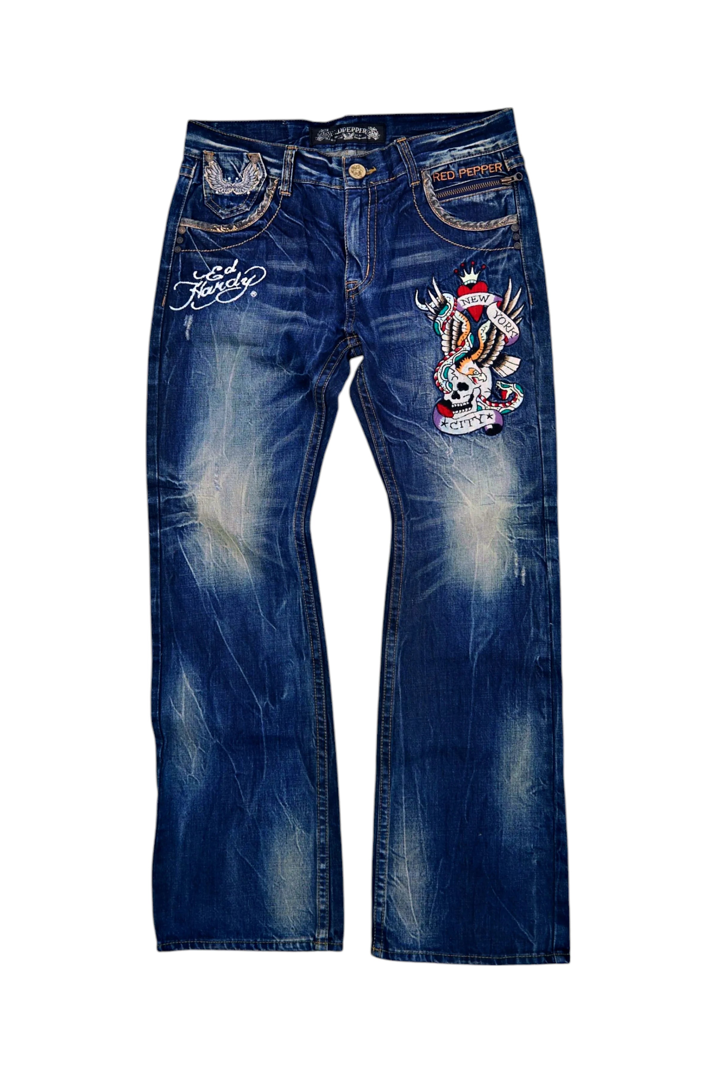 Ed Hardy×Red Pepper デニム size25 Ed Hardy x Red Pepper jeans #edhardy #redpepper #y2k | Depop