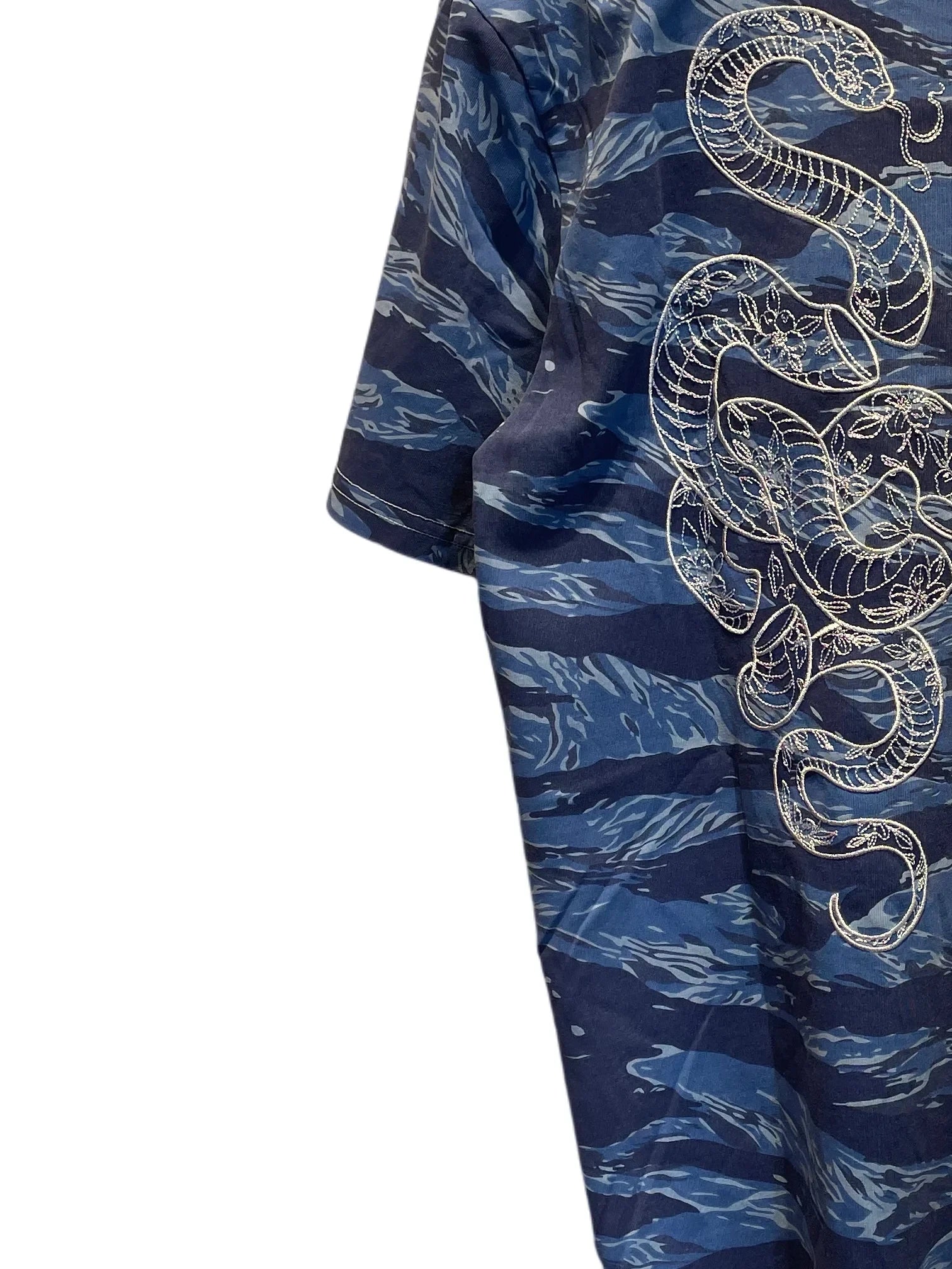 Blue Tiger Print T-Shirt Blue