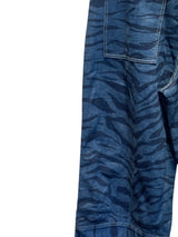 Blue Tiger Embroidered Denim Blue