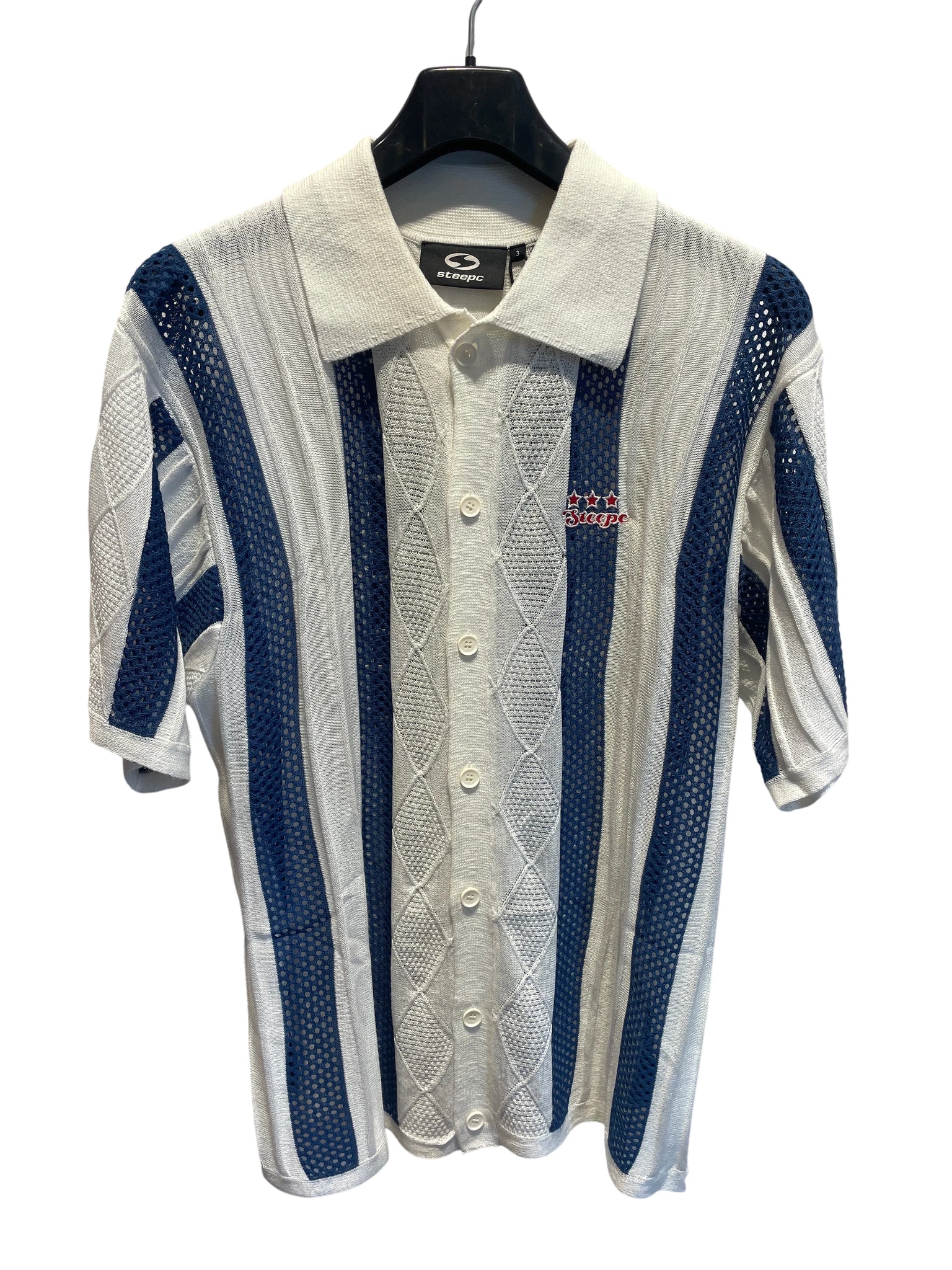 96 patchwork short-sleeved shirt White