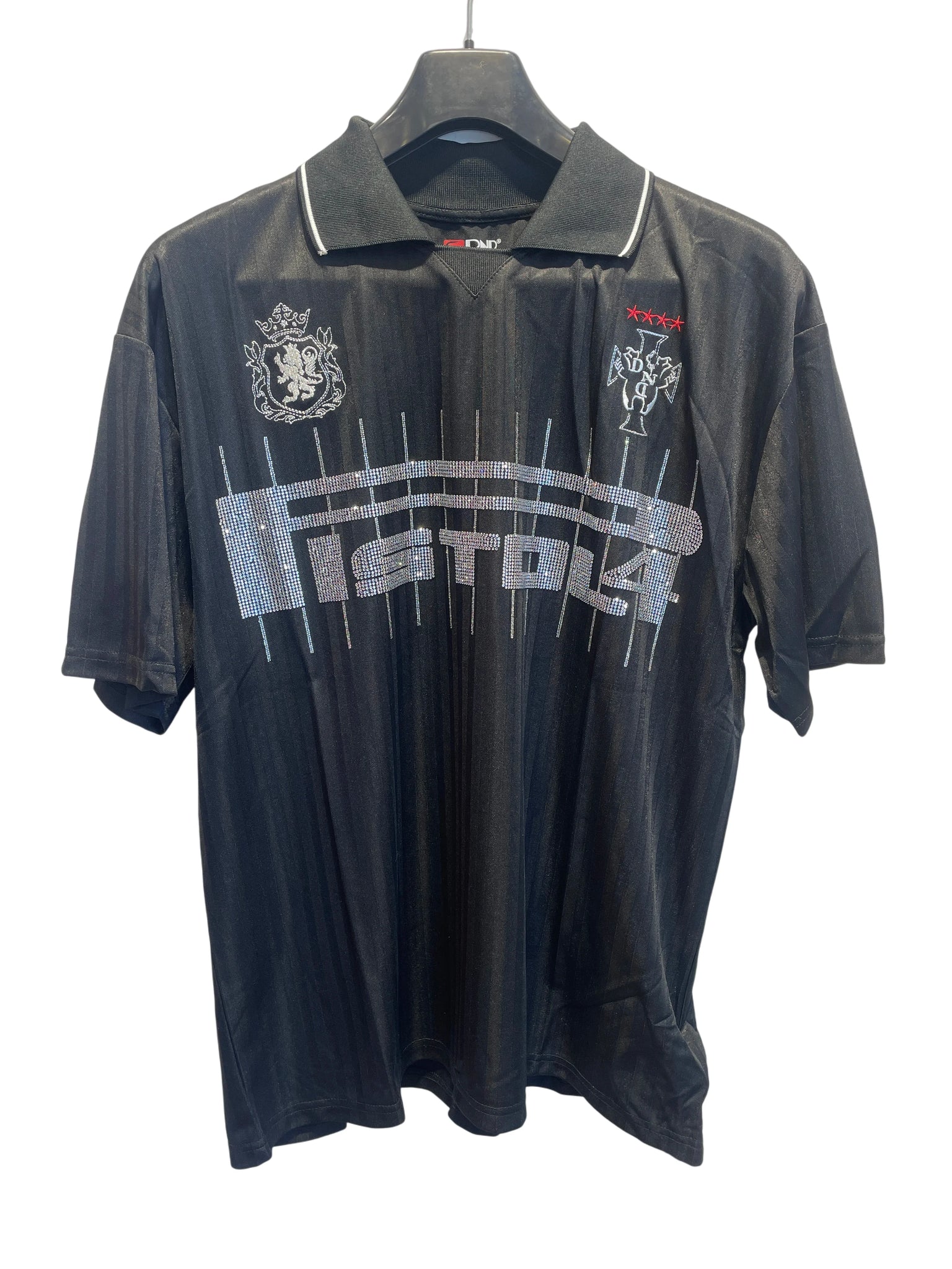 Slogan Diamond Sports POLO Shirt Black