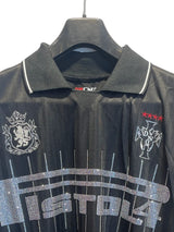 Slogan Diamond Sports POLO Shirt Black