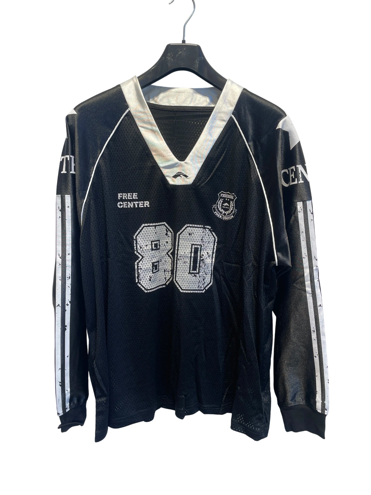 80 silver black American long sleeve Black