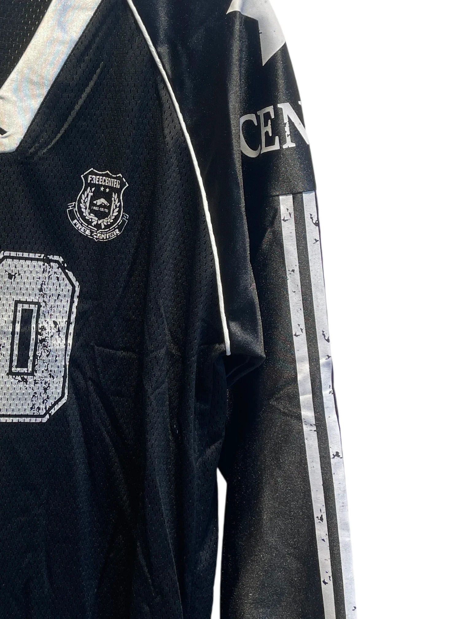 80 silver black American long sleeve Black