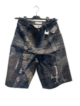Cross-patched denim shorts Black