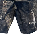 Cross-patched denim shorts Black