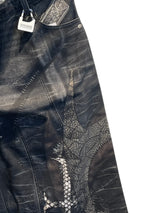 Cross-patched denim shorts Black