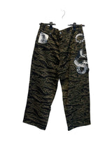 Dragon embroidered camouflage trousers Black