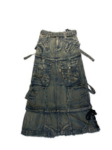 Detachable denim skirt Blue