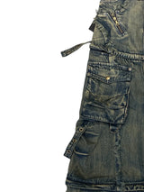 Detachable denim skirt Blue