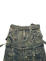 Detachable denim skirt Blue