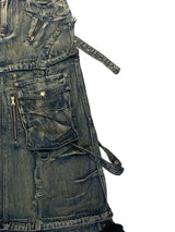 Detachable denim skirt Blue