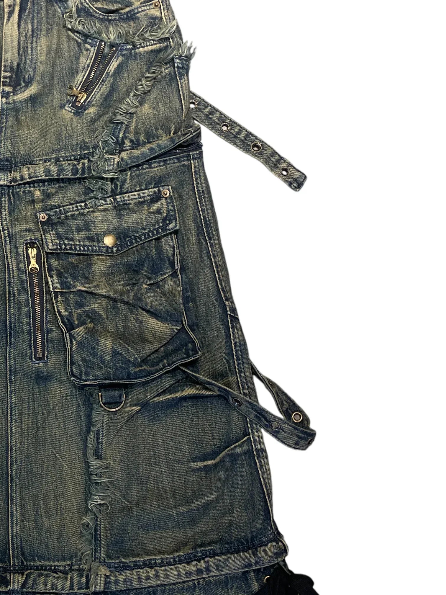 Detachable denim skirt Blue