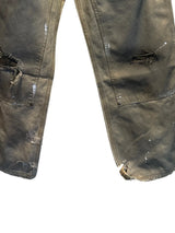 RIOT Cream Dirty Dyed Distressed Trousers Brown