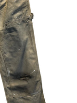 RIOT Cream Dirty Dyed Distressed Trousers Brown