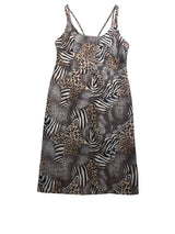 Leather Animal Dress 38 Brown