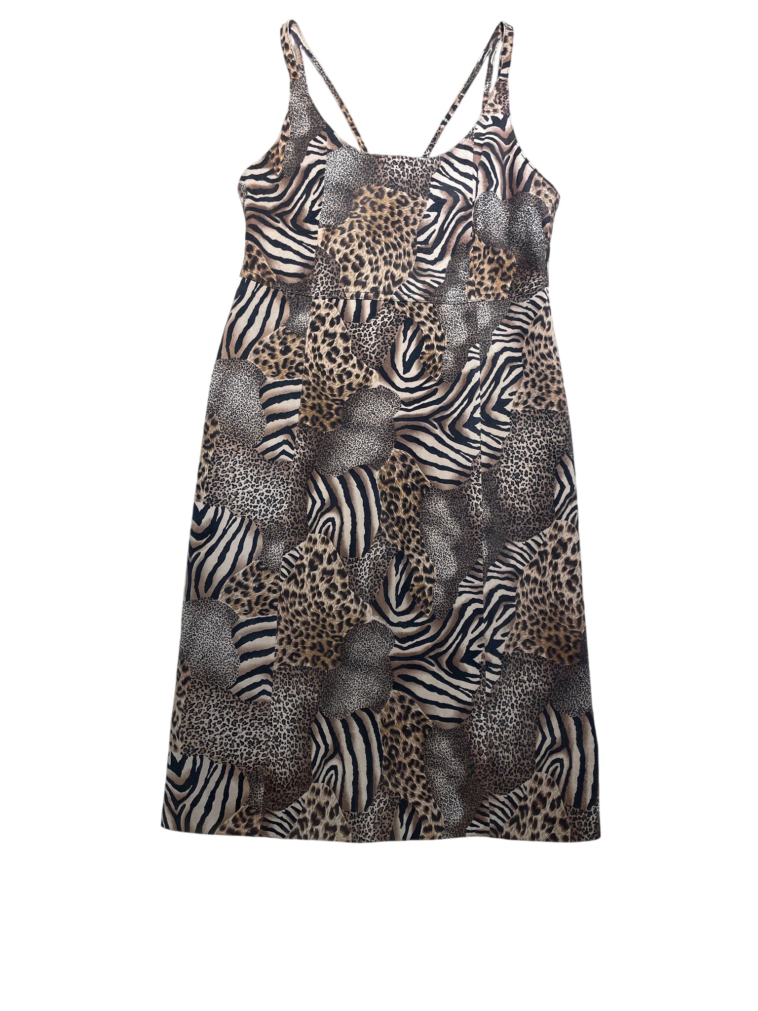 Leather Animal Dress 38 Brown