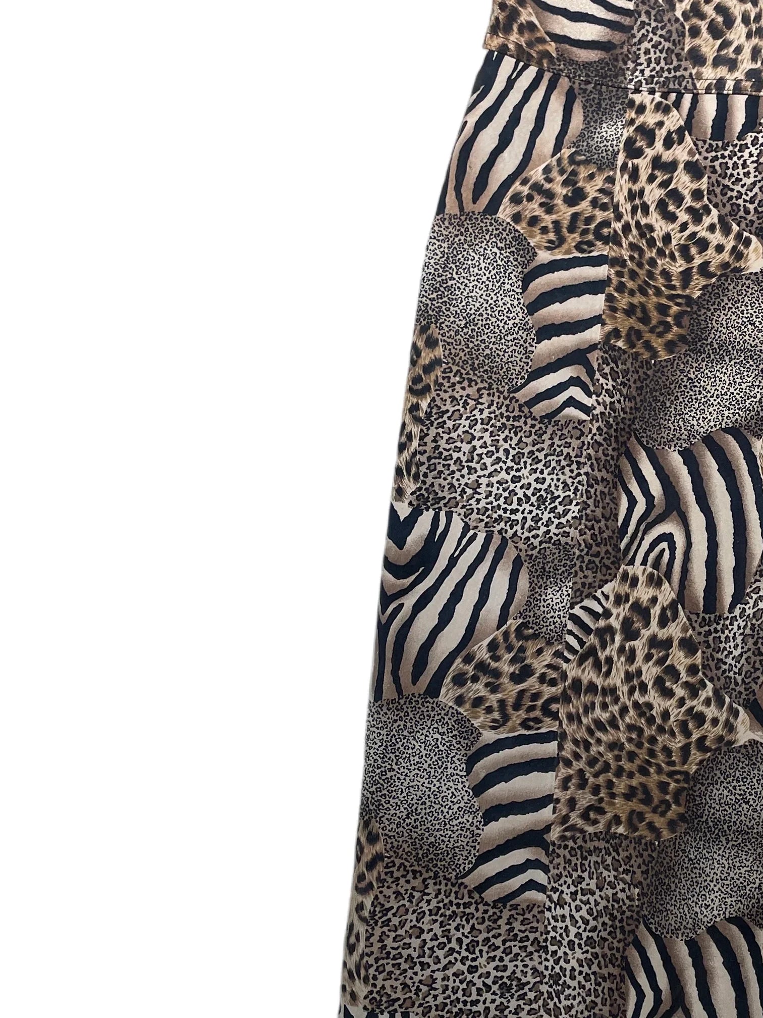 Leather Animal Dress 38 Brown