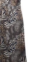 Leather Animal Dress 38 Brown
