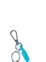Blue metal Cross Pendant Keychain Silver
