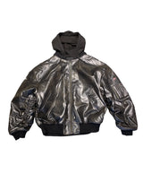 Hooded PU Cotton Jacket M Black