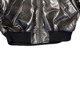 Hooded PU Cotton Jacket M Black
