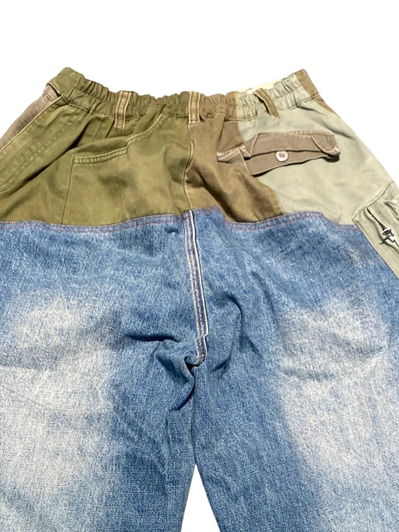 Panelled Denim Trousers L Blue