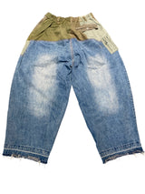 Panelled Denim Trousers L Blue