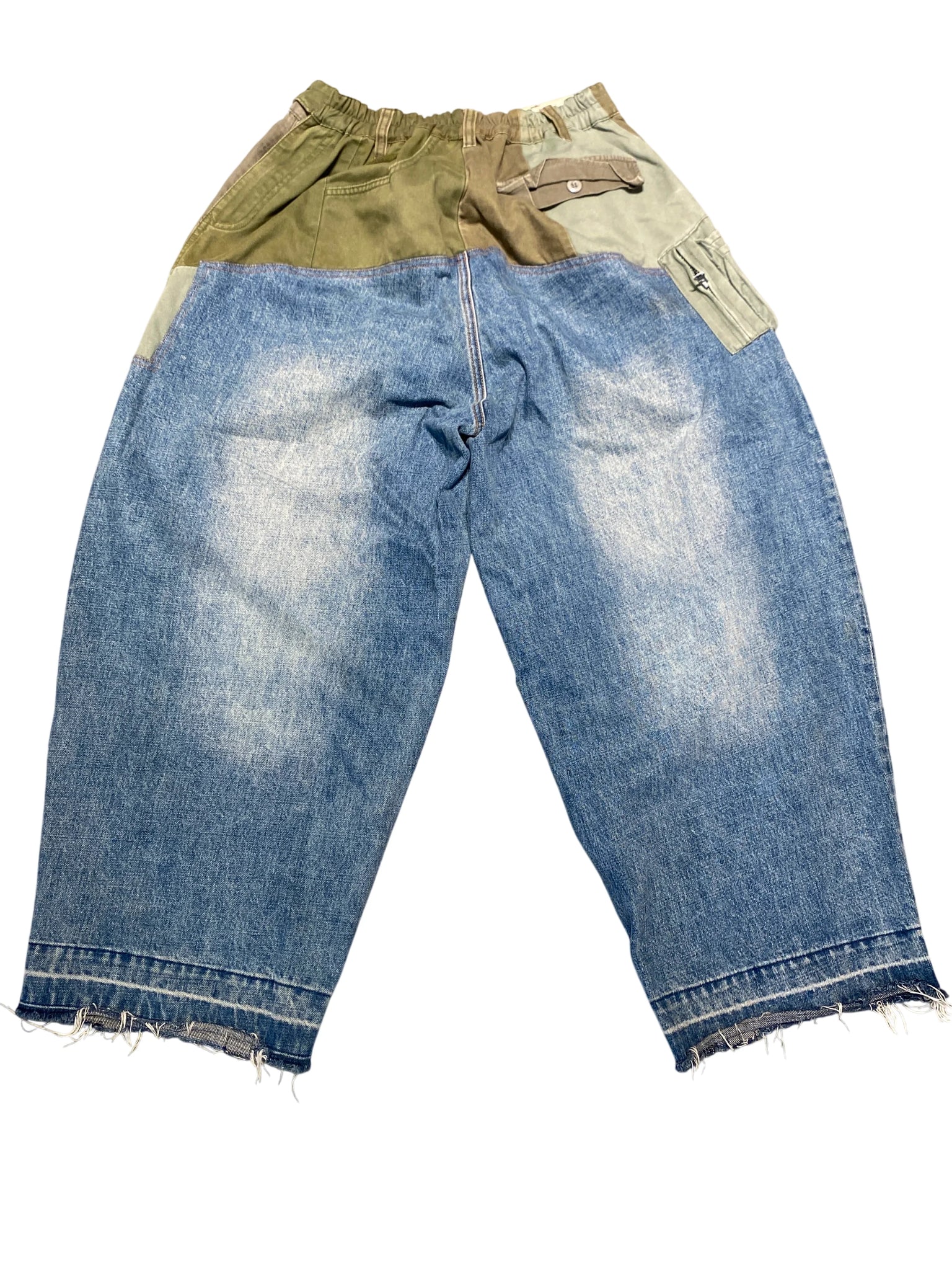 Panelled Denim Trousers L Blue