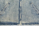 EDGE Leopard Collar Washed Denim jacket L Blue