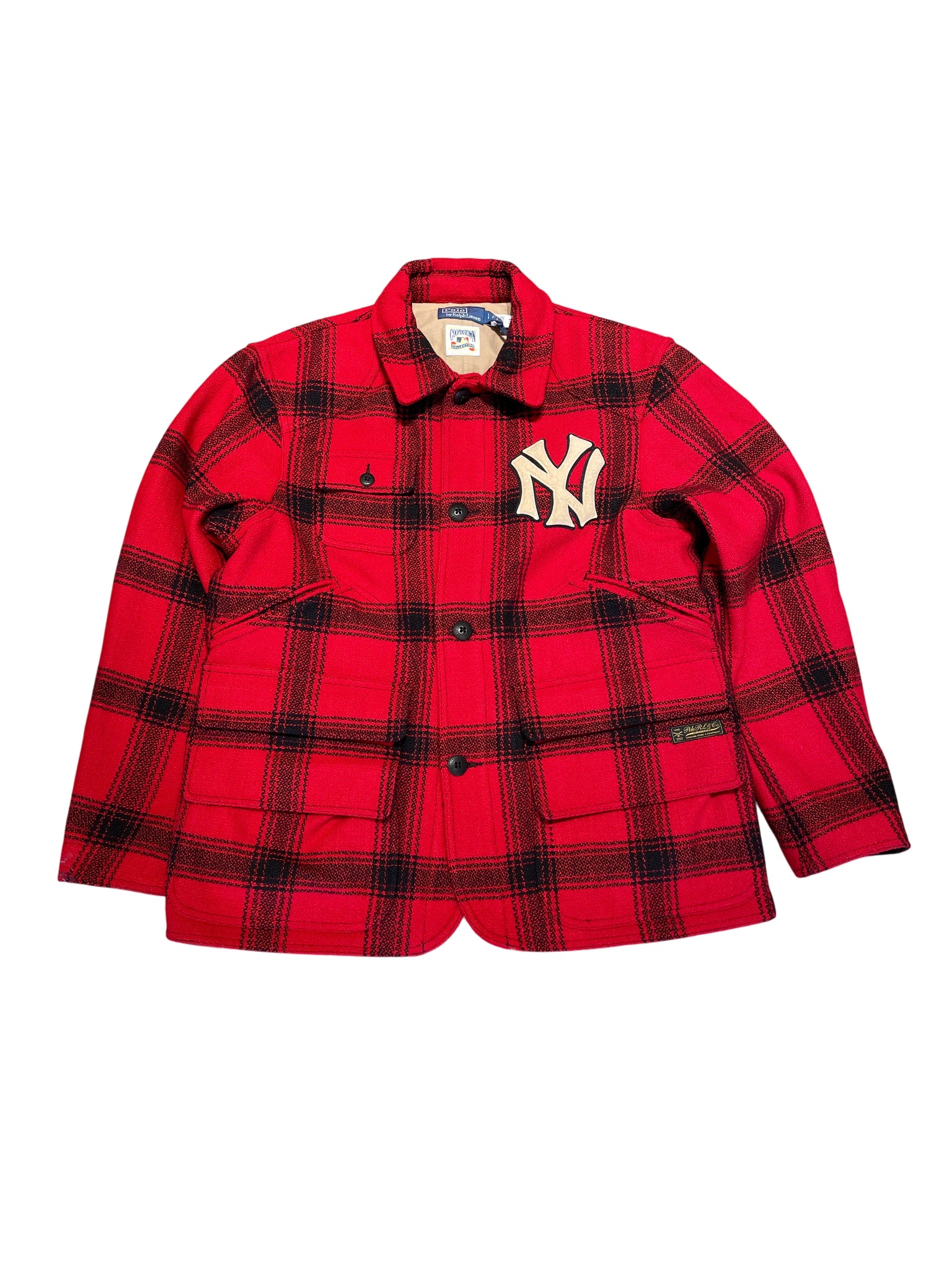 Polo Ralph Lauren x New York Yankees Plaid Jacket L Red