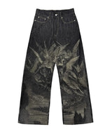 WANNA LAB laser painted denim M Black