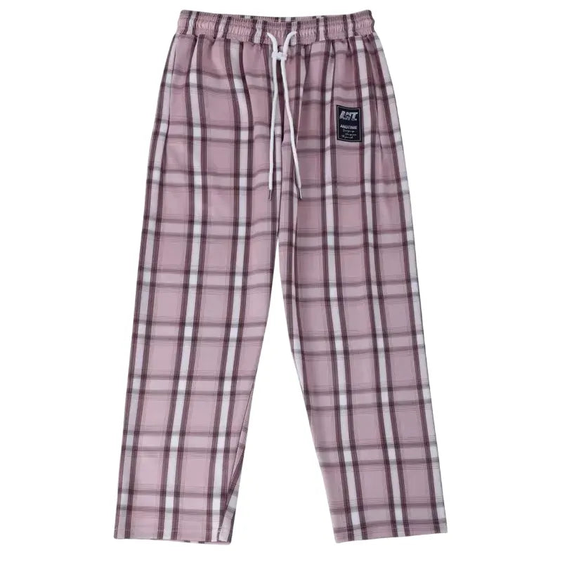 ANDTIME pink plaid trousers Pink