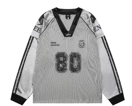 FREE CENTER 80 silver gray jersey S Gray
