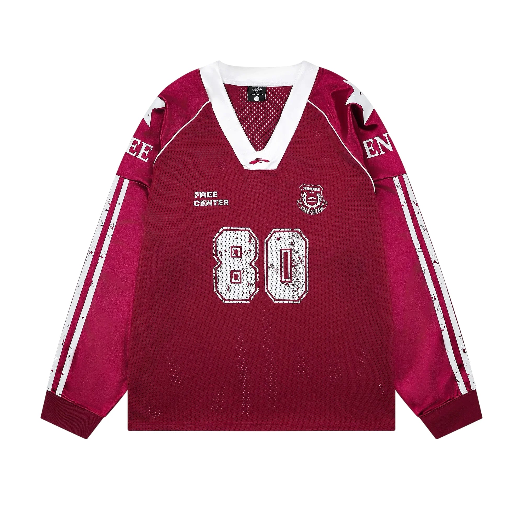 FREE CENTER 80 red white jersey M Red
