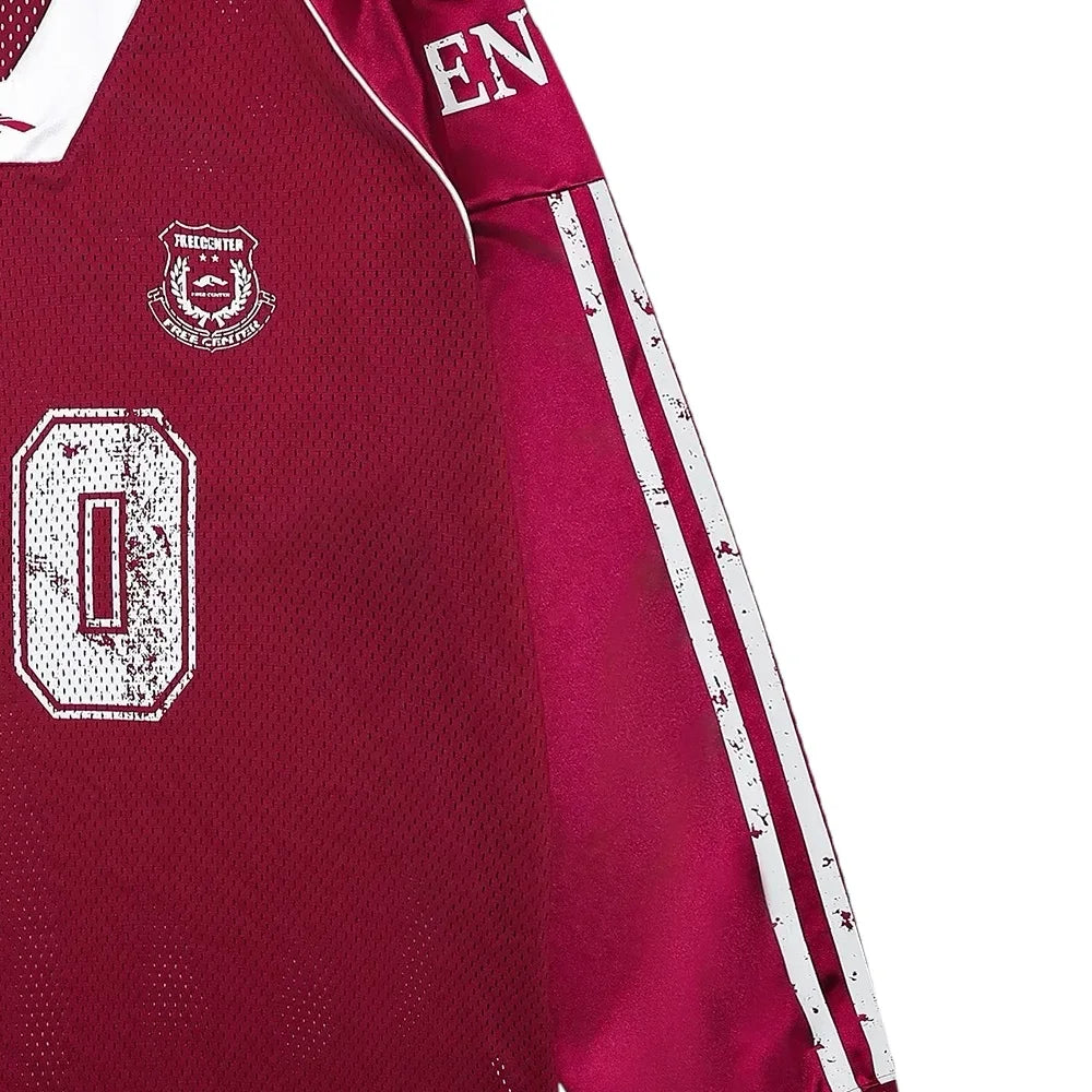 FREE CENTER 80 red white jersey M Red