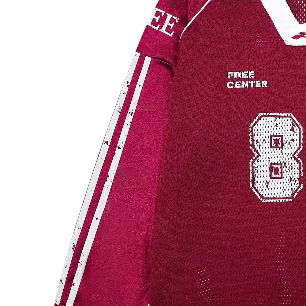 FREE CENTER 80 red white jersey M Red
