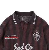 SCO.Co no.13 brown polo striped sweater Brown
