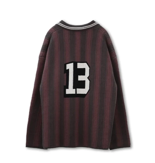 SCO.Co no.13 brown polo striped sweater Brown