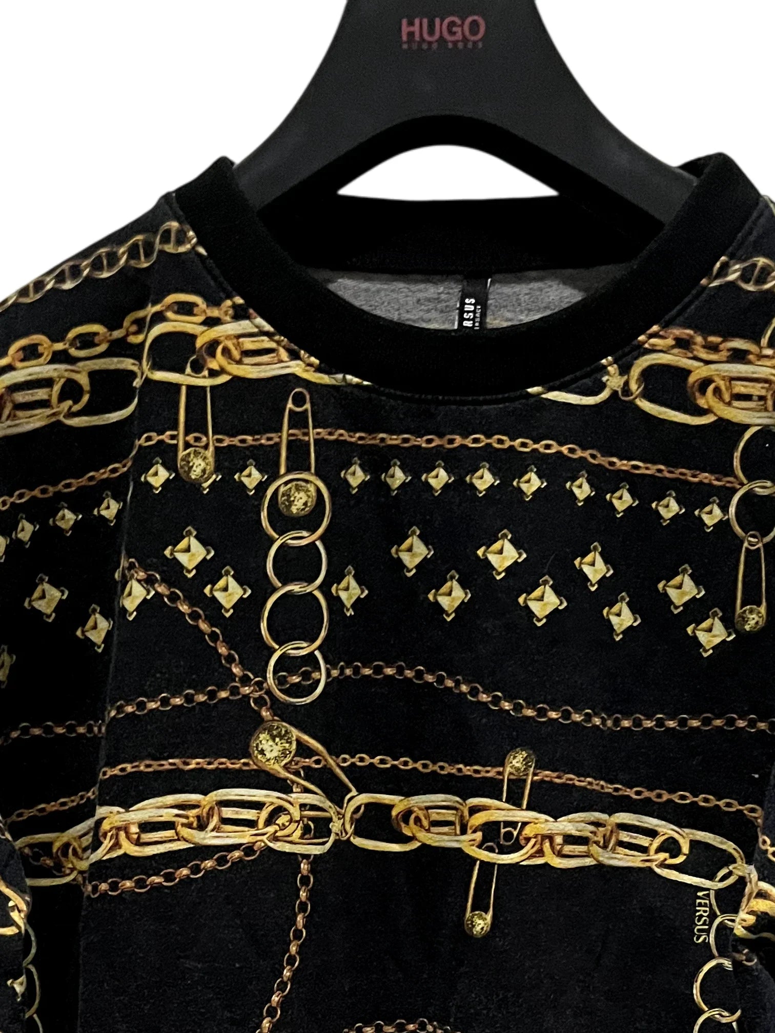 VERSACE crew neck sweatshirt L Black