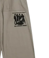 POH brown screen printed trousers Beige