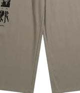 POH brown screen printed trousers Beige