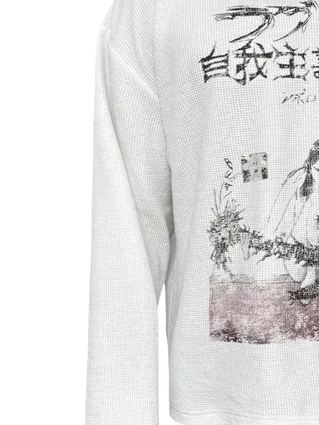 JCAESAR STUDIO white waffel long sleeve L White