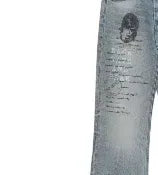 no E mosen washed printed jeans L Blue