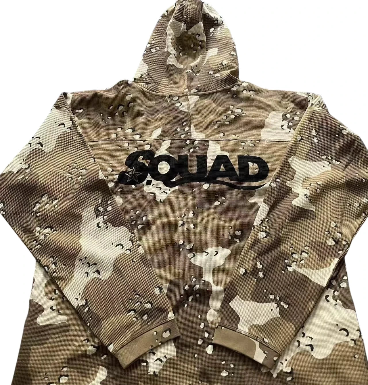 STA yellow camo waffle hoodie XL Brown