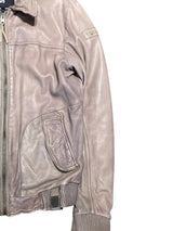 Tigha Leather Bomber Jacket S Brown