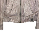 Tigha Leather Bomber Jacket S Brown