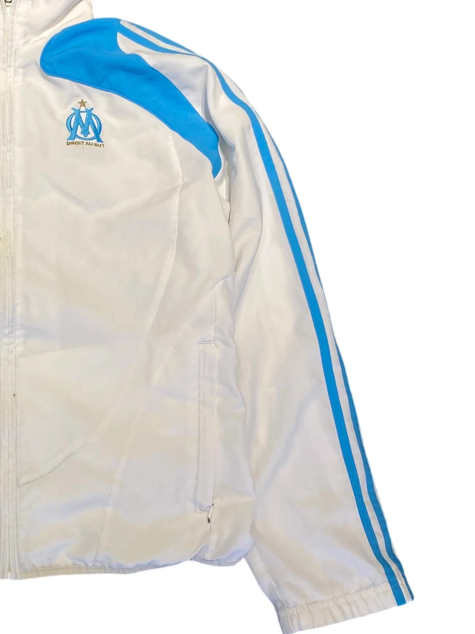 Adidas Olympique Marseille Track Jacket XL Kids fits like S/M White