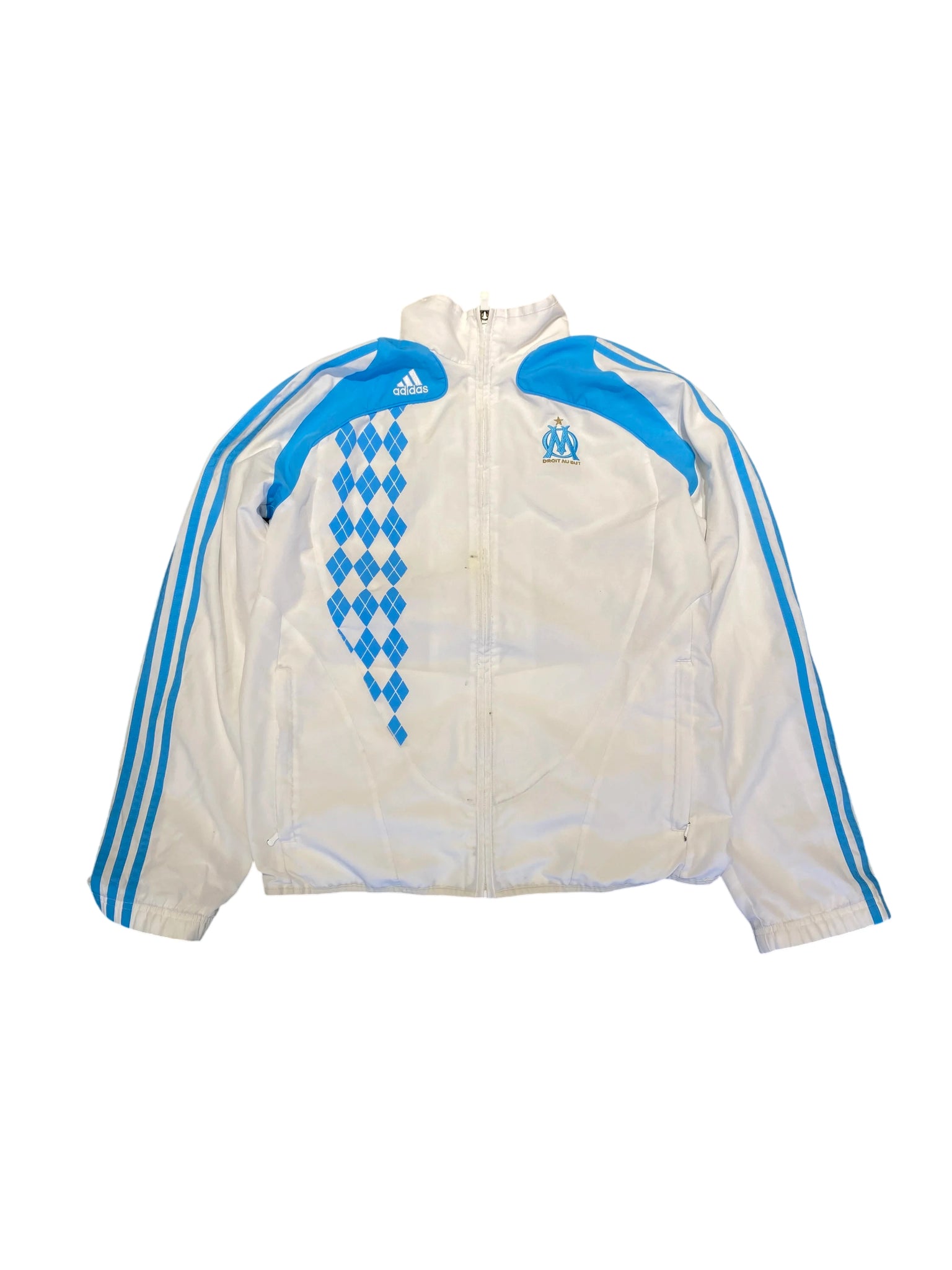 Adidas Olympique Marseille Track Jacket XL Kids fits like S/M White