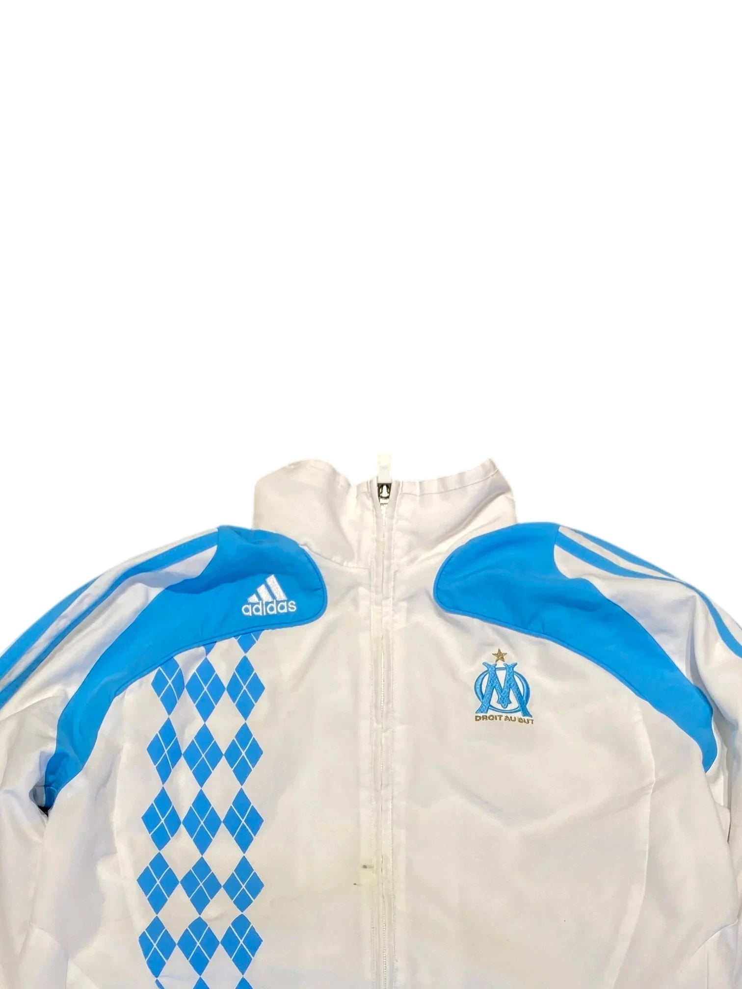 Adidas Olympique Marseille Track Jacket XL Kids fits like S/M White